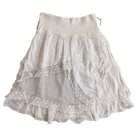 🍓FAIRYCORE WHITE LACE RUFFLE SKIRT🍓 - Picture 1 of 4